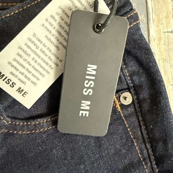 Miss Me Dark Blue Straight Leg Jeans Sz 24 D1001T87 NWT - Picture 11 of 13